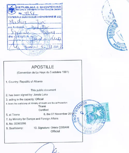 Apostille en Albanie Apostille en Albanie