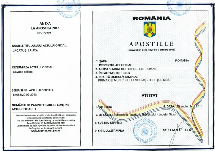 Apostille en Roumanie Apostille en Roumanie