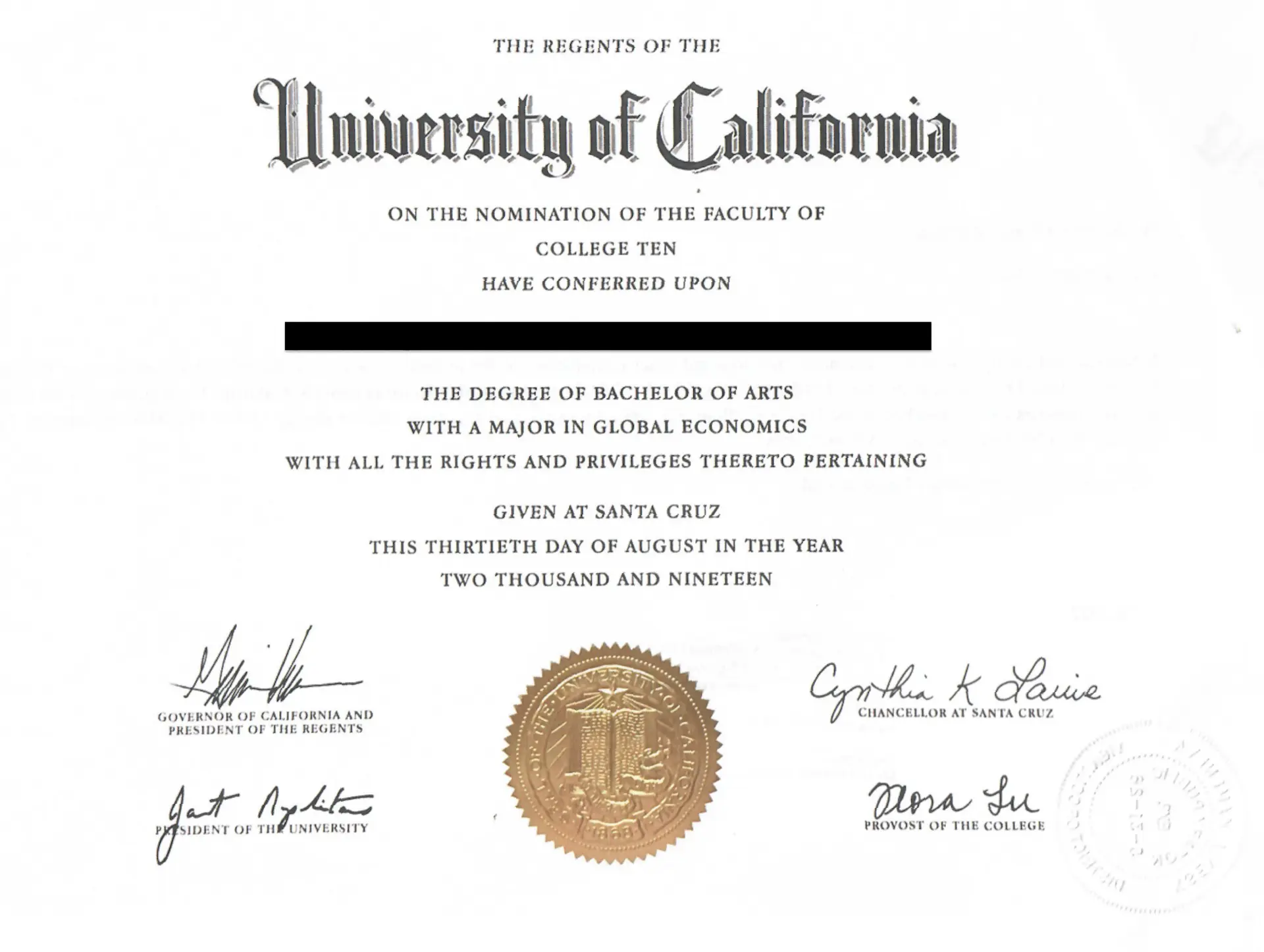Diplôme des États-Unis d'Amérique