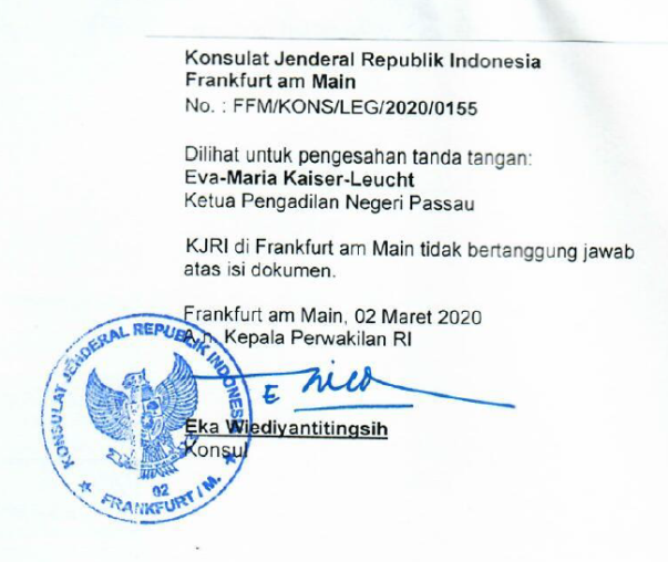 Légalisation consulaire en Indonésie