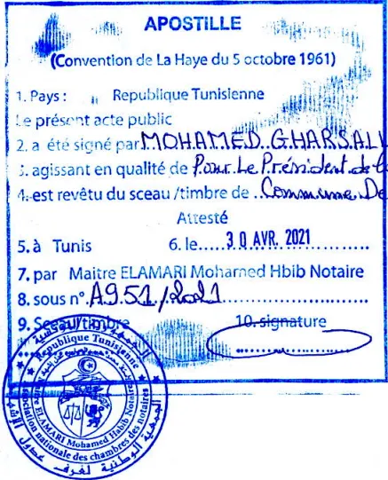 Apostille en Tunisie